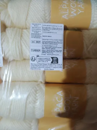 Gomitoli lana alpaca color panna