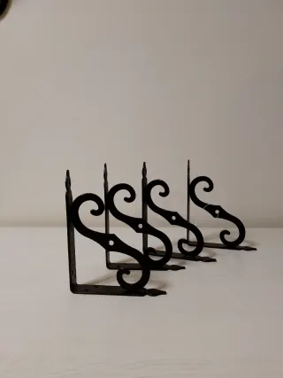 Lote 4 Soportes Estantería Hierro Forjado