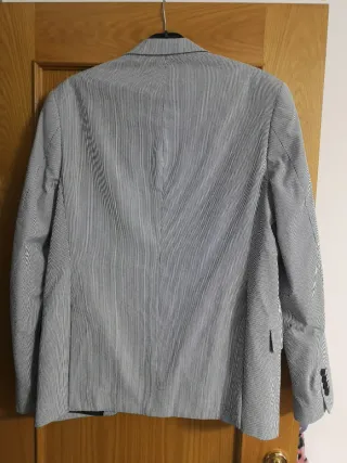 Chaqueta Americana Rayas Grises