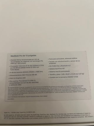 MacBook Pro 13 Apple Plata/Gris Espacial