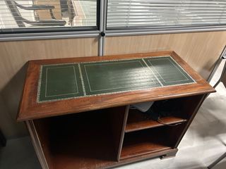 Mesa de despacho inglesa antigua de madera