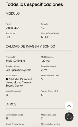 Televisor led 42 sin smart tv