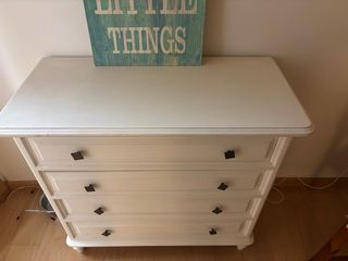 Cómoda 4 cajones madera blanca