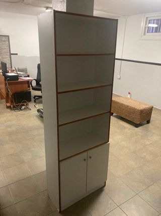 Estantería blanca con puertas