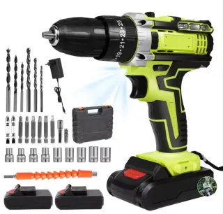 Taladro Atornillador Inalámbrico (2 Baterías)