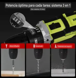 Taladro Atornillador Inalámbrico (2 Baterías)