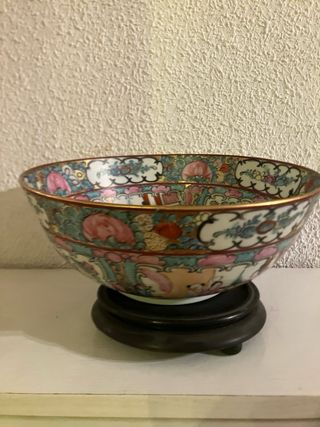 Bol de porcelana china decorado