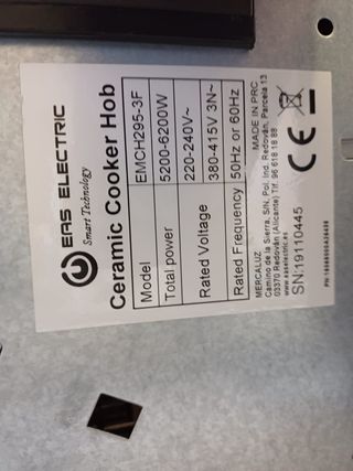 Vitrocerámica Cocina Eléctrica electrodoméstico