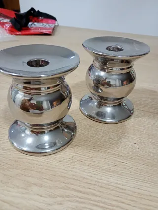 Pareja Candelabros Zara Home Plata