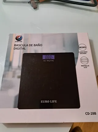 Báscula de Baño Digital Euro Life Negra