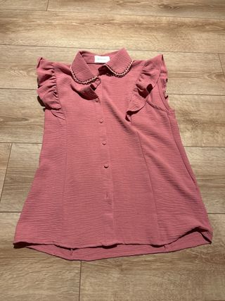 Blusa Polin et Moi rosa con volantes