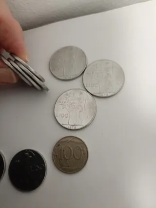 Monedas antiguas Italianas de 50 y 100Liras.