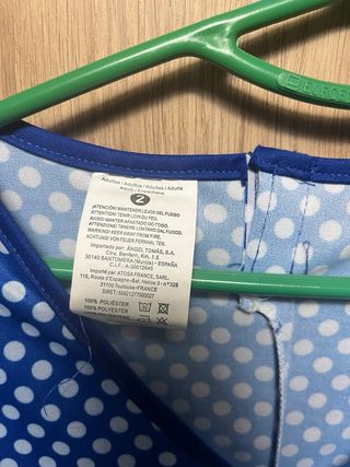 Disfraz Sevillana Lunares Azul unisex elásticoL-XL