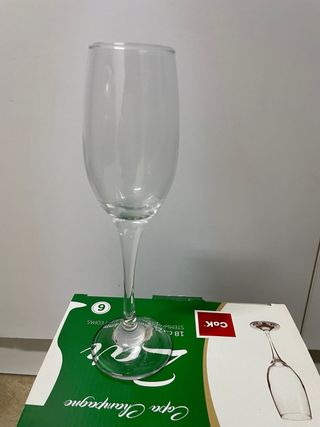 Copas champagne de cristal, pack 6, 30 unidades