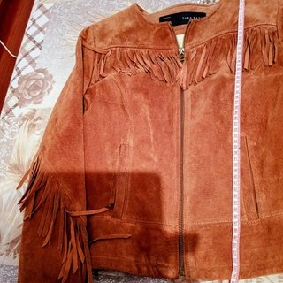 Chaqueta Zara gamuza con flecos Talla L