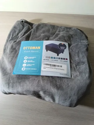 Funda elástica para butaca de terciopelo gris