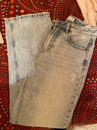 Pantalón Stradivarius Talla 36 Azul Claro