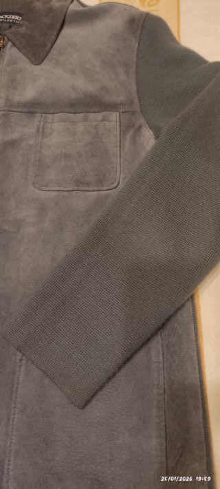 Chaqueta Piel Ante y Punto JACK&JONES Gris