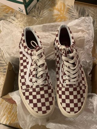 Zapatillas Vans Checkerboard Rojas y Blancas