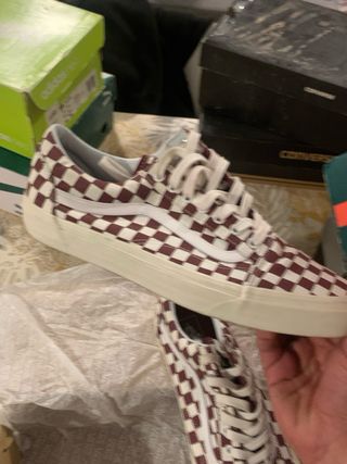 Zapatillas Vans Checkerboard Rojas y Blancas