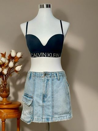 Falda vaquera cargo ZARA azul claro