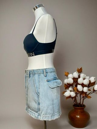 Falda vaquera cargo ZARA azul claro