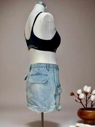 Falda vaquera cargo ZARA azul claro