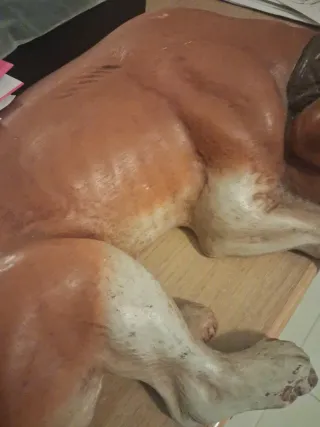 Figura perro madera decorativa