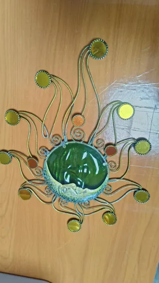 Colgante decorativo sol luna cristal metal