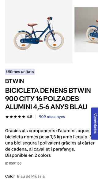 Bicicleta infantil Decathlon azul