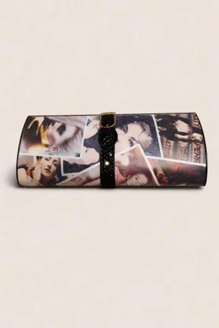 Bolso de mano estampado collage