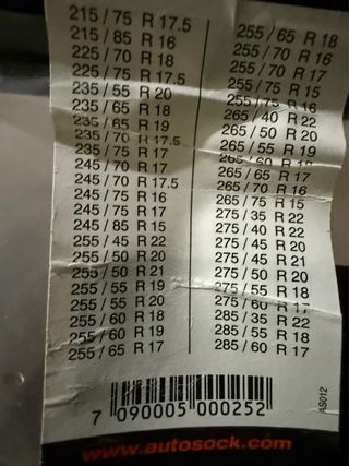 Cadenas textiles para nieve AutoSock 698