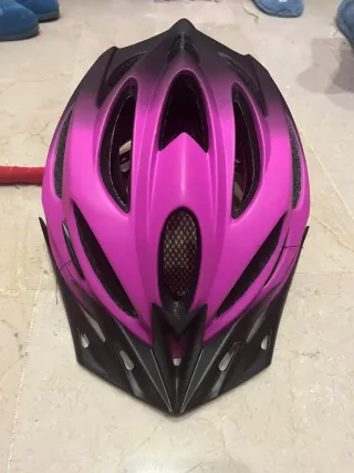 Casco bicicleta niña/adolescente rosa y negro