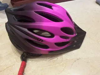Casco bicicleta niña/adolescente rosa y negro