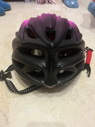 Casco bicicleta niña/adolescente rosa y negro