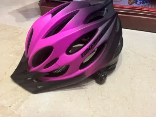 Casco bicicleta niña/adolescente rosa y negro