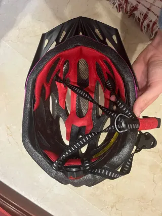 Casco bicicleta niña/adolescente rosa y negro