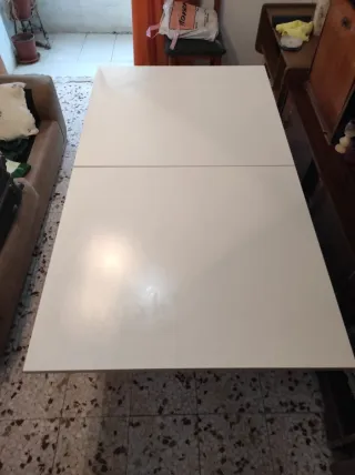 Mesa comedor extensible blanca