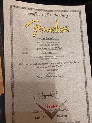 Guitarra Fender Custom Shop Relic Ed. Limitada