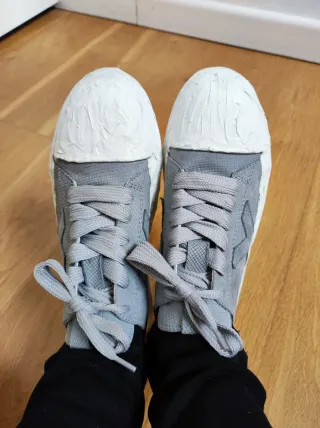 Sneakers pelle grigie bianche taglia 38
