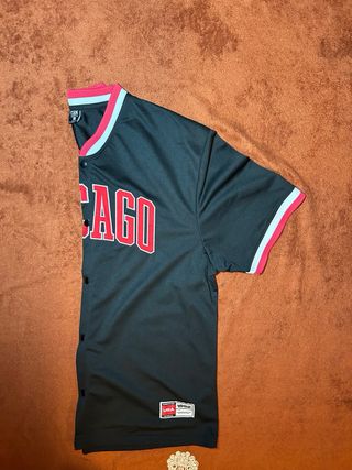 Camiseta Béisbol Chicago Negra Roja