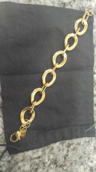 Pulsera Lotus eslabones ovalados dorada