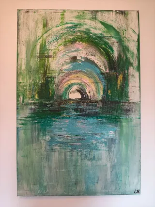 Cuadro abstracto pintado a mano