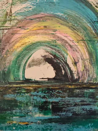 Cuadro abstracto pintado a mano