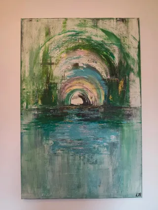 Cuadro abstracto pintado a mano