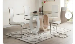 Mesa de comedor cristal templado.