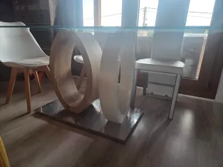 Mesa de comedor cristal templado.