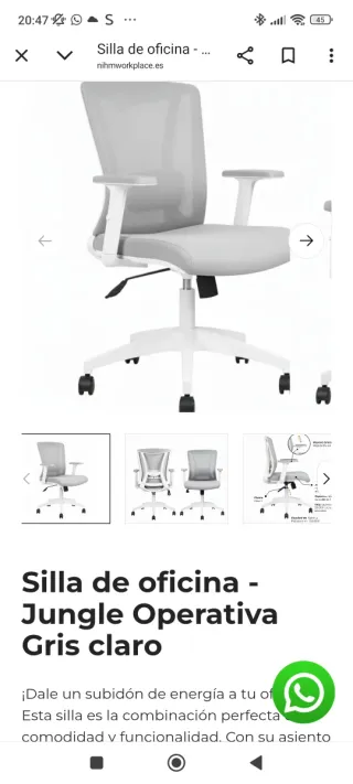 Conjunto mesa escritorio y silla gris