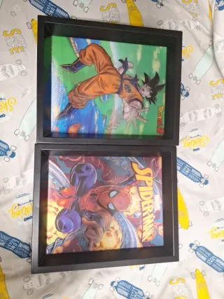Cuadro 3D Spiderman y Dragon Ball