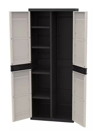 Armario beige y Negro 2 Puertas 4 Estantes